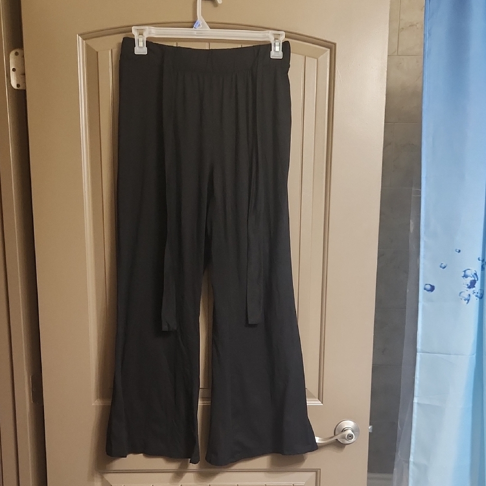 Rainbow Black Wide-Leg Pants